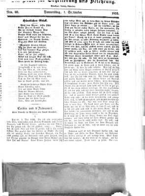 Westricher Zeitung Donnerstag 1. September 1853