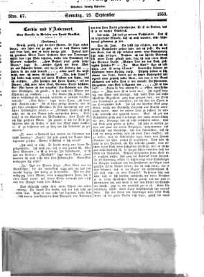 Westricher Zeitung Sonntag 25. September 1853