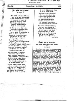 Westricher Zeitung Donnerstag 20. Oktober 1853