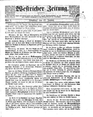 Westricher Zeitung Dienstag 17. Januar 1854