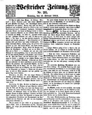 Westricher Zeitung Sonntag 19. Februar 1854