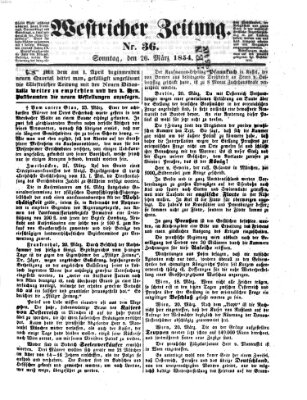 Westricher Zeitung Sonntag 26. März 1854