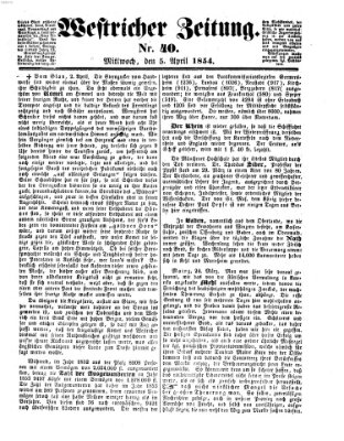 Westricher Zeitung Mittwoch 5. April 1854