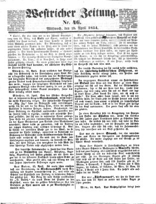 Westricher Zeitung Mittwoch 19. April 1854