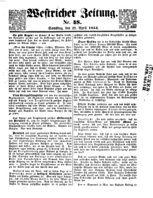 Westricher Zeitung Samstag 22. April 1854