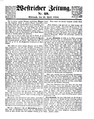 Westricher Zeitung Mittwoch 26. April 1854