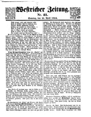 Westricher Zeitung Sonntag 30. April 1854