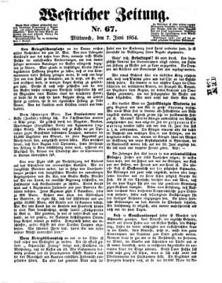 Westricher Zeitung Mittwoch 7. Juni 1854