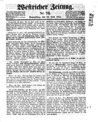 Westricher Zeitung Donnerstag 22. Juni 1854