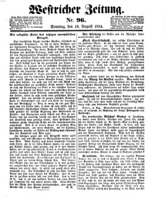 Westricher Zeitung Sonntag 13. August 1854