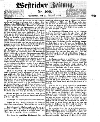 Westricher Zeitung Mittwoch 23. August 1854