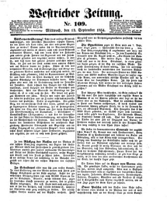 Westricher Zeitung Mittwoch 13. September 1854