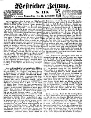 Westricher Zeitung Donnerstag 14. September 1854