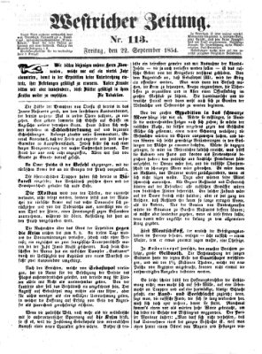 Westricher Zeitung Freitag 22. September 1854