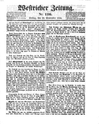 Westricher Zeitung Freitag 29. September 1854