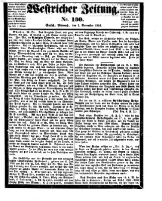 Westricher Zeitung Mittwoch 1. November 1854