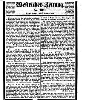 Westricher Zeitung Freitag 3. November 1854