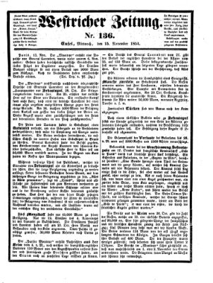 Westricher Zeitung Mittwoch 15. November 1854