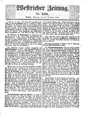 Westricher Zeitung Mittwoch 22. November 1854