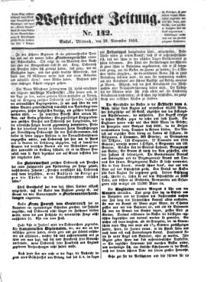 Westricher Zeitung Mittwoch 29. November 1854