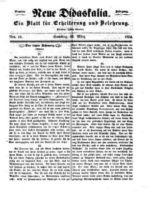 Westricher Zeitung Samstag 25. März 1854