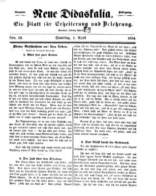 Westricher Zeitung Samstag 1. April 1854