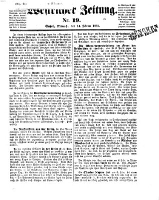 Westricher Zeitung Mittwoch 14. Februar 1855