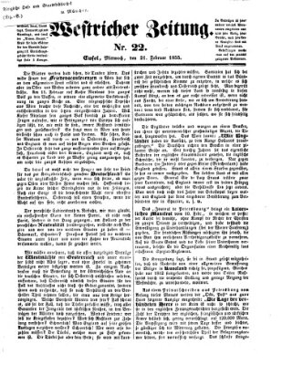 Westricher Zeitung Mittwoch 21. Februar 1855