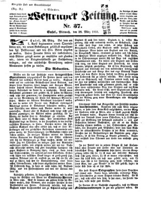 Westricher Zeitung Mittwoch 28. März 1855