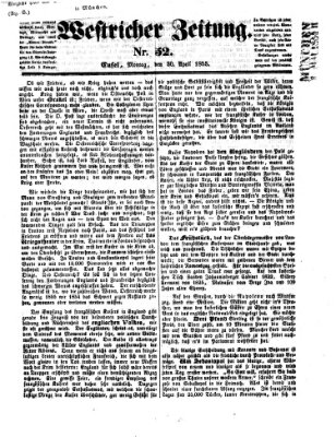 Westricher Zeitung Montag 30. April 1855