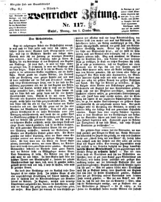 Westricher Zeitung Montag 1. Oktober 1855