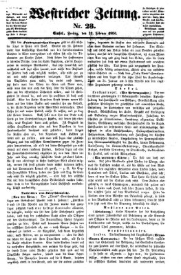 Westricher Zeitung Freitag 22. Februar 1856