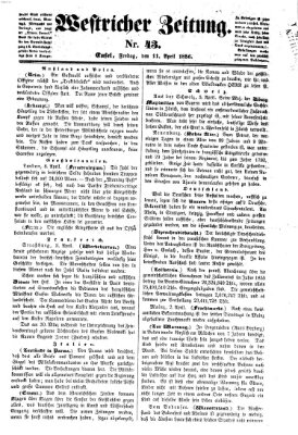 Westricher Zeitung Freitag 11. April 1856