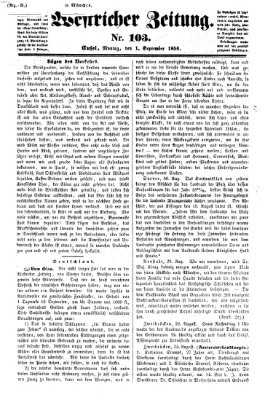 Westricher Zeitung Montag 1. September 1856