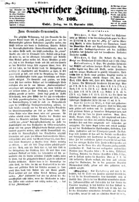 Westricher Zeitung Freitag 12. September 1856