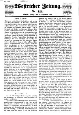 Westricher Zeitung Freitag 19. September 1856