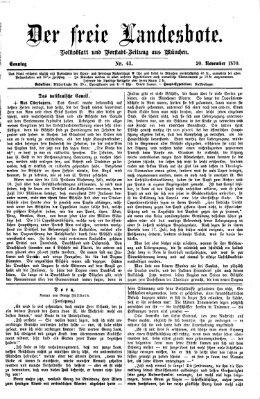 Der freie Landesbote Sonntag 20. November 1870