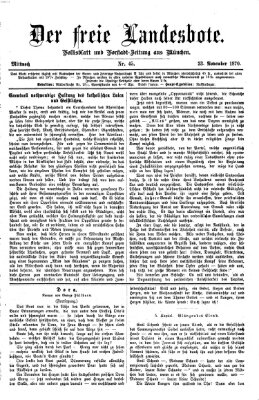 Der freie Landesbote Mittwoch 23. November 1870