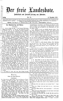 Der freie Landesbote Sonntag 4. Dezember 1870