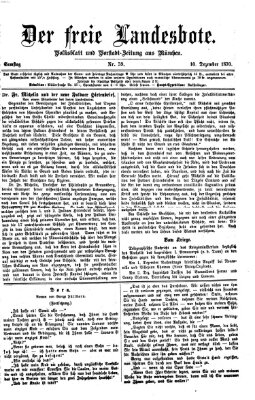 Der freie Landesbote Samstag 10. Dezember 1870