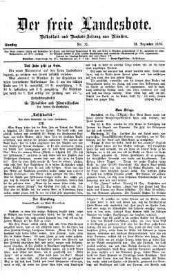 Der freie Landesbote Samstag 31. Dezember 1870