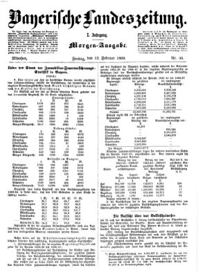 Bayerische Landeszeitung. Morgen-Ausgabe (Bayerische Landeszeitung) Freitag 12. Februar 1869