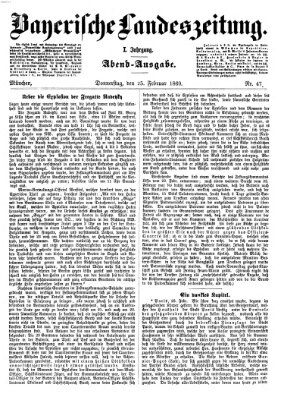 Bayerische Landeszeitung. Morgen-Ausgabe (Bayerische Landeszeitung) Donnerstag 25. Februar 1869