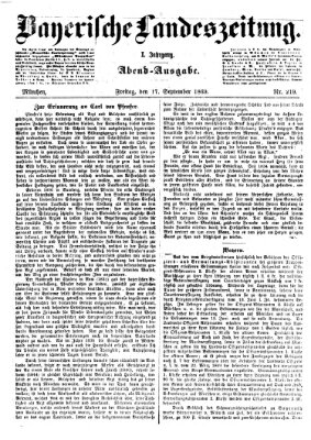 Bayerische Landeszeitung. Morgen-Ausgabe (Bayerische Landeszeitung) Freitag 17. September 1869