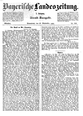 Bayerische Landeszeitung. Morgen-Ausgabe (Bayerische Landeszeitung) Samstag 25. September 1869