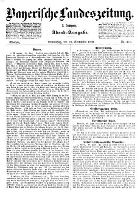 Bayerische Landeszeitung. Morgen-Ausgabe (Bayerische Landeszeitung) Donnerstag 30. September 1869