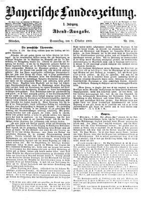 Bayerische Landeszeitung. Morgen-Ausgabe (Bayerische Landeszeitung) Donnerstag 7. Oktober 1869