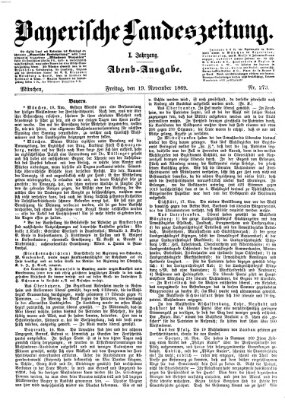 Bayerische Landeszeitung. Morgen-Ausgabe (Bayerische Landeszeitung) Freitag 19. November 1869