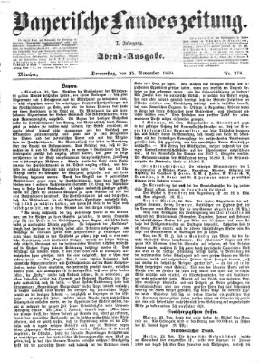 Bayerische Landeszeitung. Morgen-Ausgabe (Bayerische Landeszeitung) Donnerstag 25. November 1869