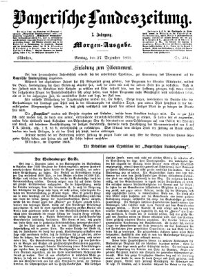 Bayerische Landeszeitung. Morgen-Ausgabe (Bayerische Landeszeitung) Montag 27. Dezember 1869